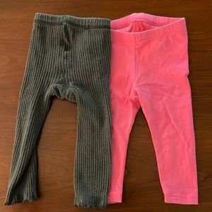 12 month old baby girl leggings set (2 pair)